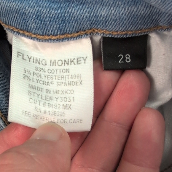 Flying Monkey Light Wash Distressed Skinny Jeans - Picture 7 of 8